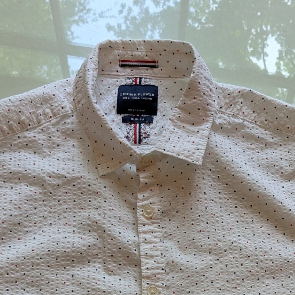 Denim & Flower Men's white Shirt Size Large